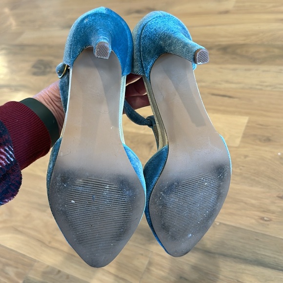 Joyfolie Therese Heel in Azure Jeweled Velvet Aqua Blue - Picture 7 of 7